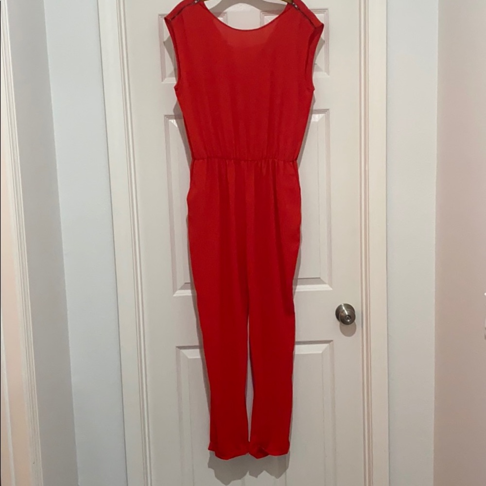 Zara red jumpsuit large